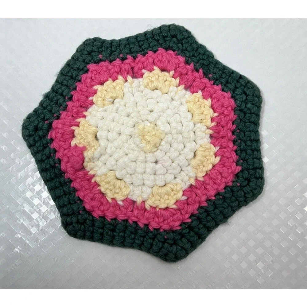 Set of Three Granny Hexagon Crochet Pot‎ Holders